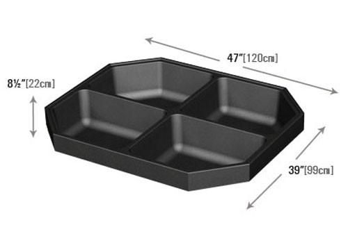 dimensions of Four Compartment Bin Top for Produce Display