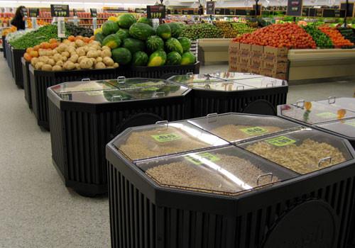 photo of Four Compartment Bin Top for Produce Display with lid