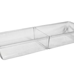 Two Compartment Removable Divider Clear Meat Pan (MPIH)