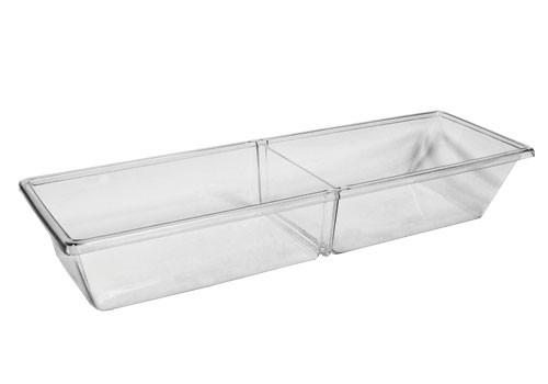 Two Compartment Removable Divider Clear Meat Pan (MPIH)