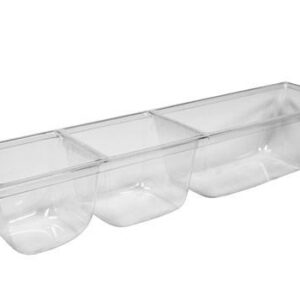 three compartment molded clear meat pan MPJ