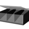 clear front shelf organizer with lid and permanent divider