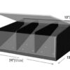 clear front shelf organizer with 3 compartments and lid (PR19M3) - Image 2