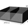 clear front shelf organizer with permanent divider with dimensions