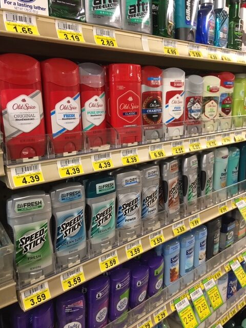 deodorant pusher for shelf management