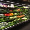 produce fence display labeled organic 001