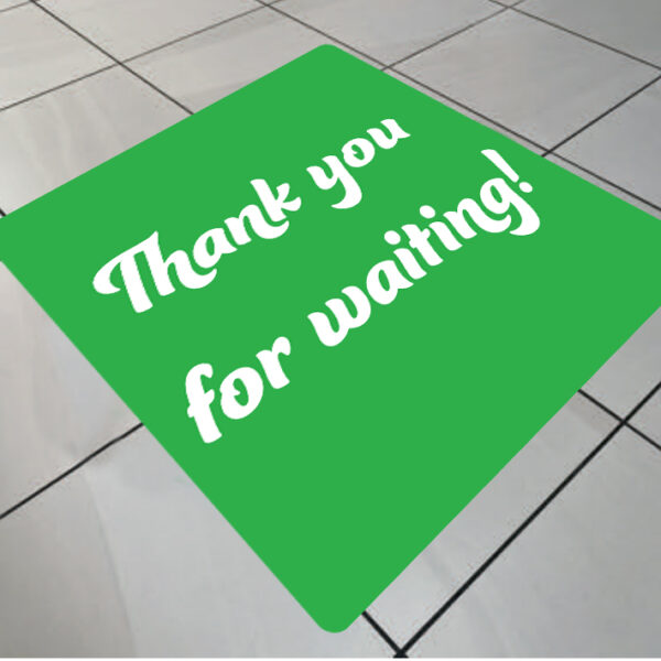 social distancing floor graphic square thank you for waiting