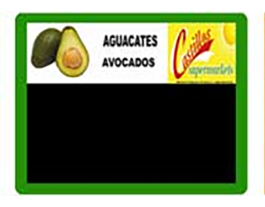 Example of a fully customizable and reusable grocery sign card for produce displays