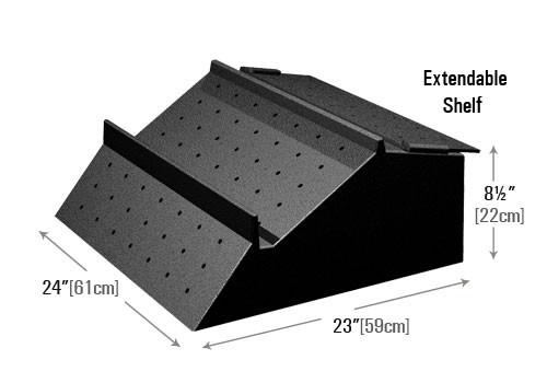 Adjustable Low Profile Produce Riser (PR90L) dimensions