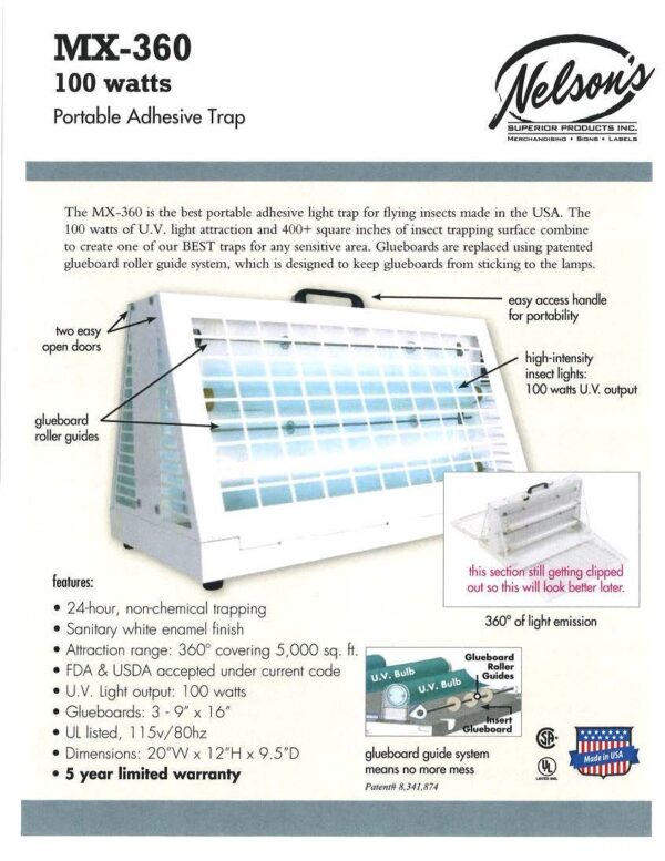 MX-360 (100 watts) Portable Adhesive Trap - Image 2